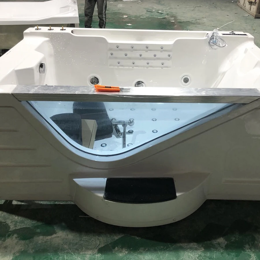 Foshan Акриловая Двухсторонняя Вертикальная цветная японская массажная ванна джакузи 2 человек водопад с