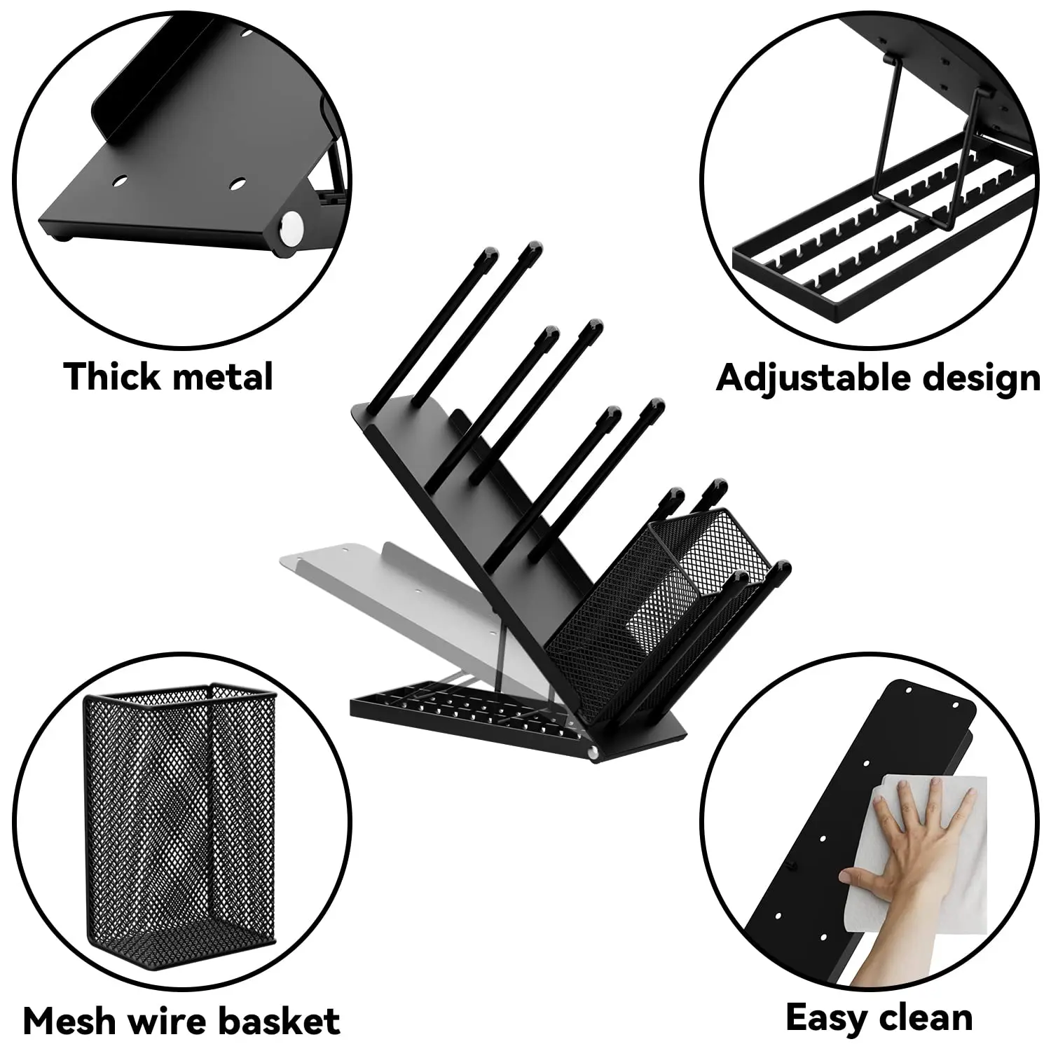 Metal Cup And Lid Organizer Holder Coffee Cup Holder For Desktop 4 Compartment Cup Dispenser Straw Holder Storage