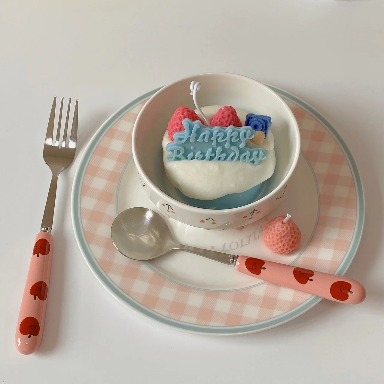 Wholesale Flatware Ceramic Handle Cute Silverware Stainless Steel Spoon and Fork