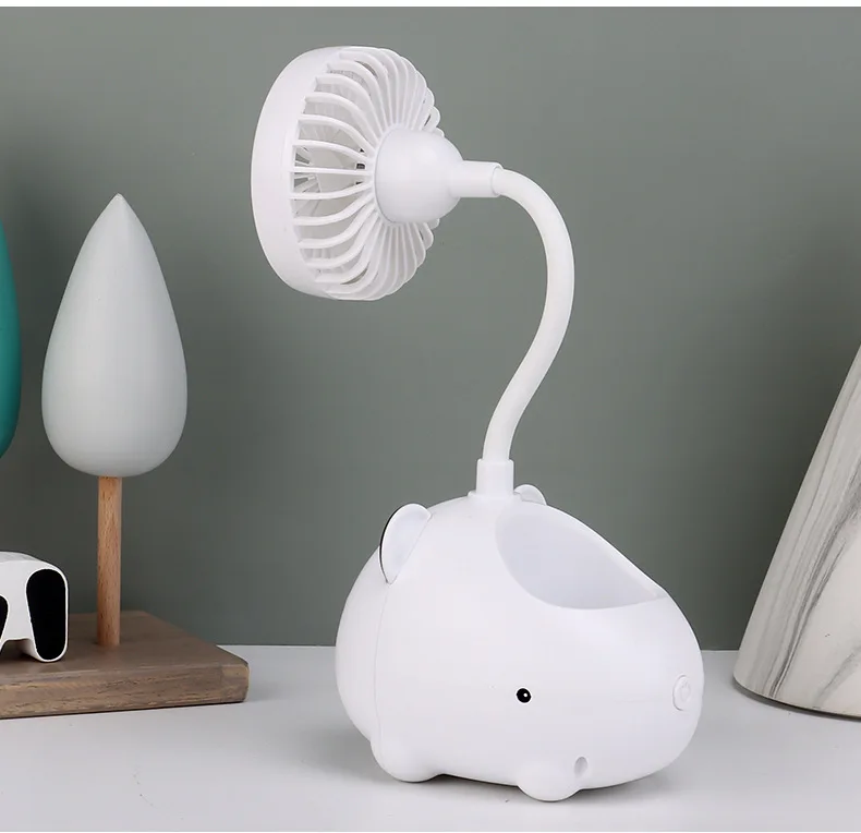 Cute Cartoon Mini Desk Fan USB powered desktop fan Pen Holder