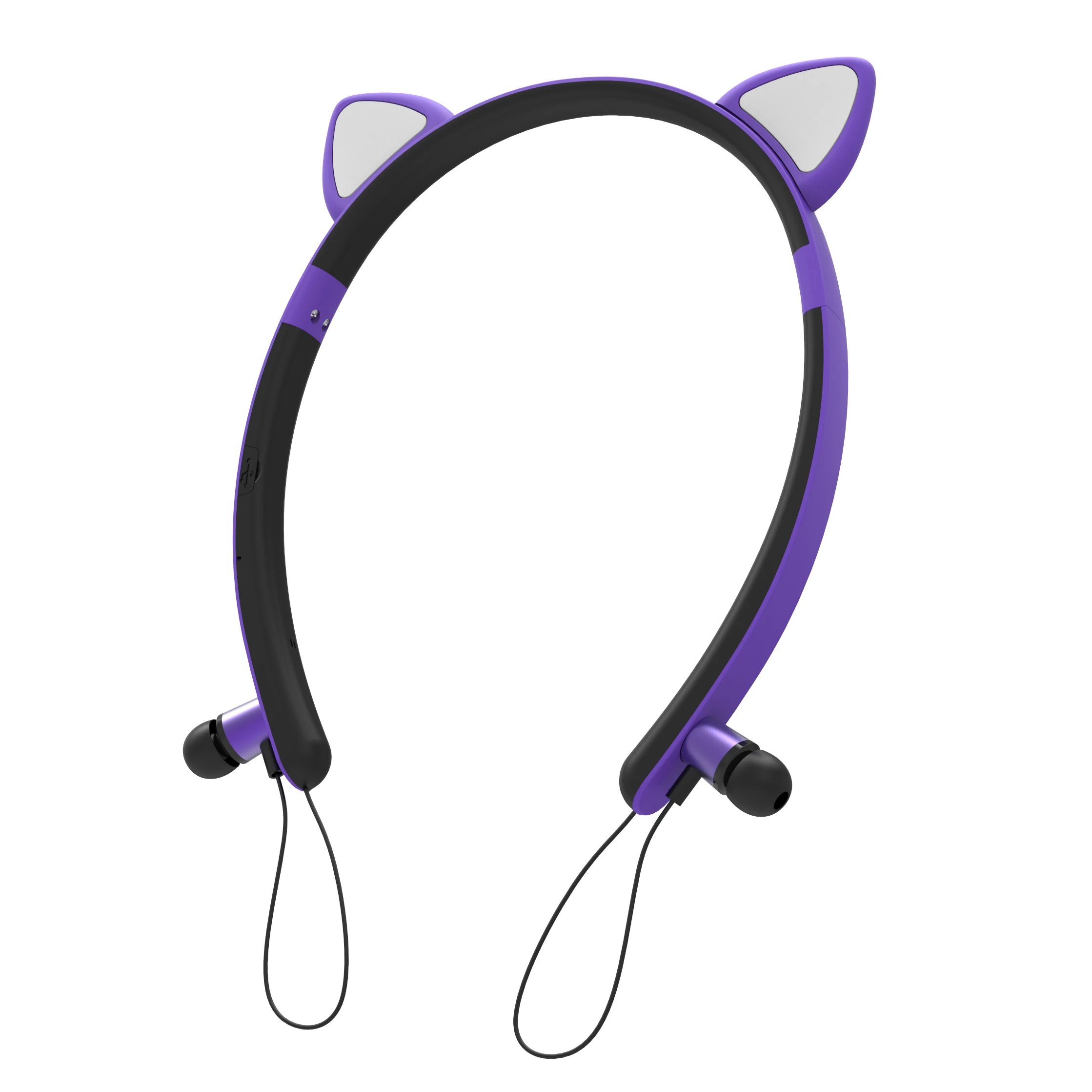 Lovely Promotion Cartoon Cat Ear BT Headphone Cute wireless Headphones for Mobile phone and computer