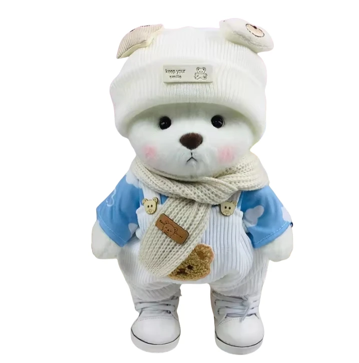 High Quality 30CM Handmade Bear Doll Plush Toy Kids Gift Dressing Up Joint Adjustable Teddy Bear Plushies
