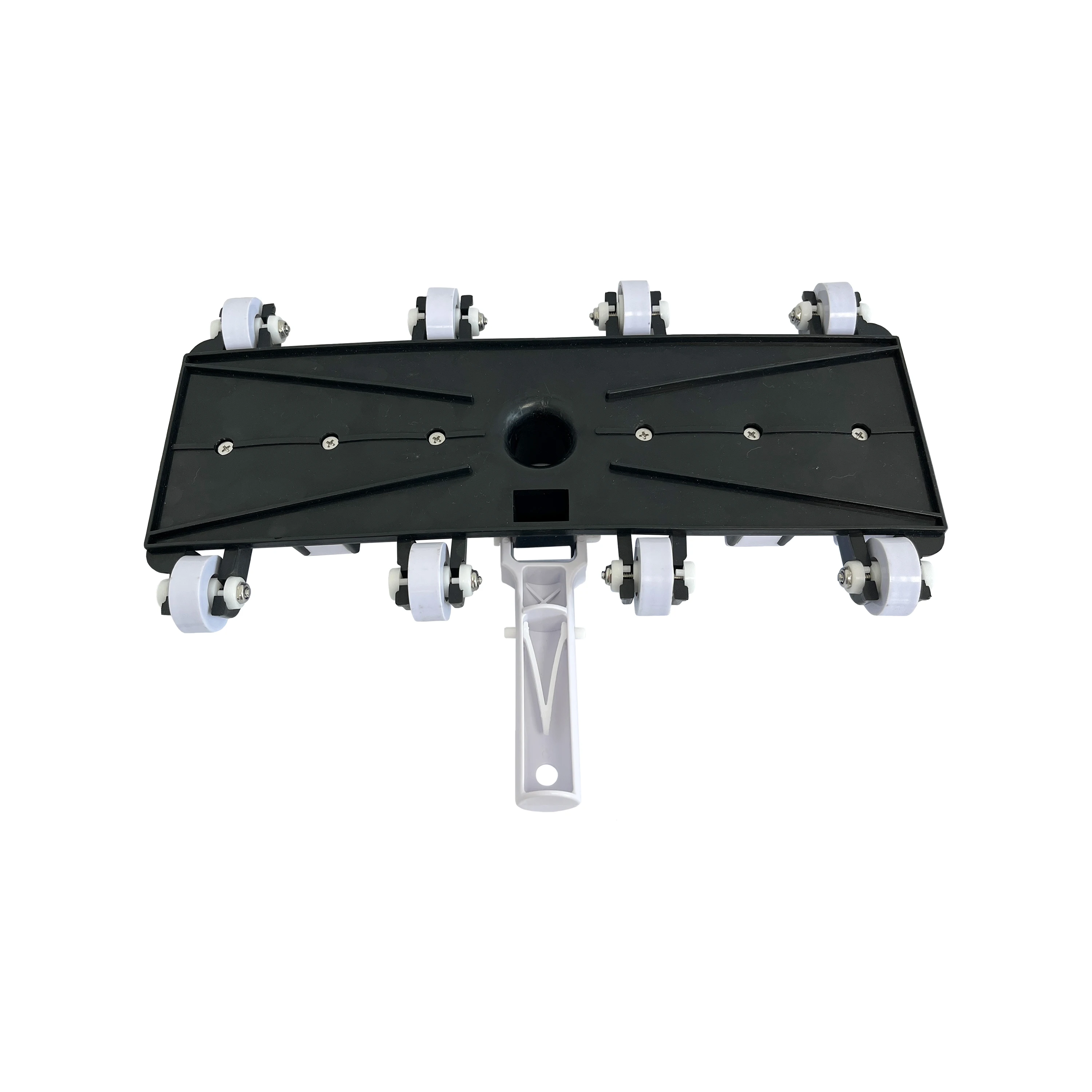 Best-selling outdoor tools heavy flexible vacuum head plastic handle and bearing wheels (cast iron weighted)for swimming poo