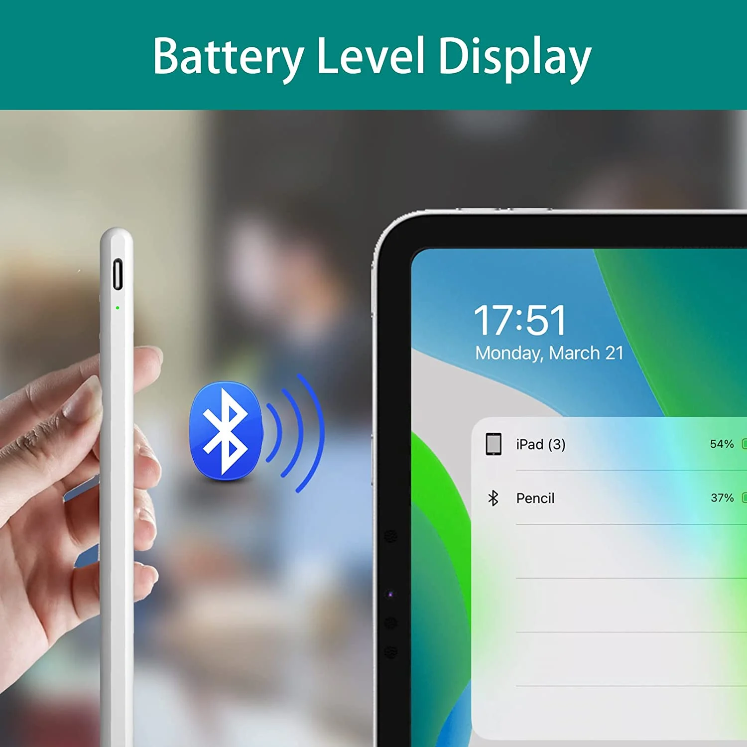 Active Stylus Pen with BT Shortcut Home Back Tilt Magnetic Compatible with iPad 2018-2022