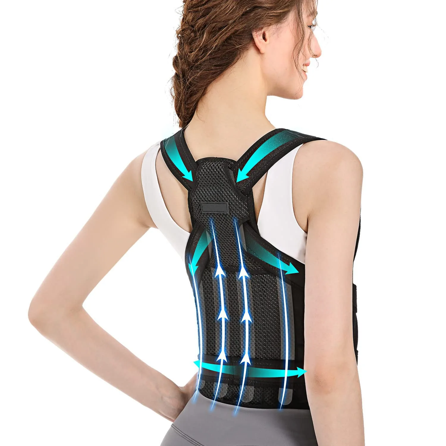 Custom Adjustable Posture Corrector Back Support Shoulder Straightener For Men And Women