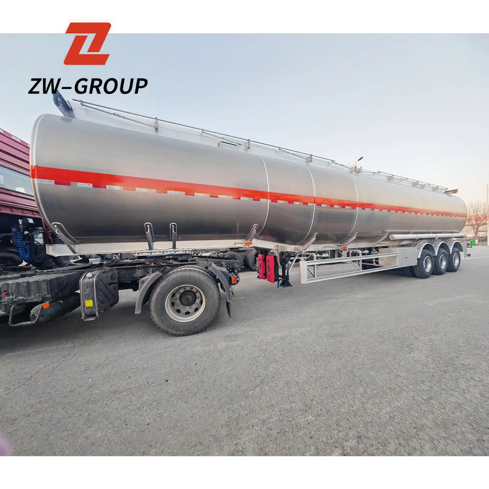 ZW Group 3 axle 45000 Liters Aluminum Alloy Fuel tanker semi trailer for Saudi Arabia