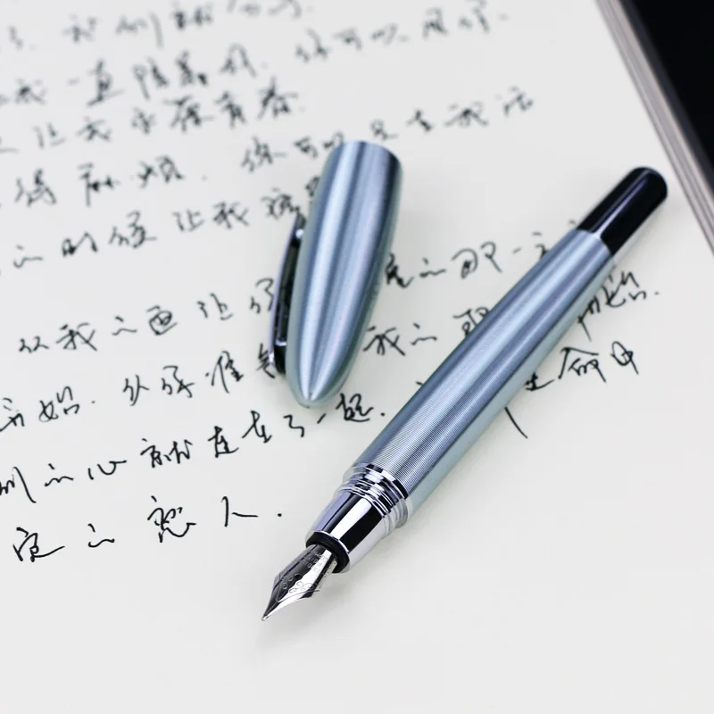 High-Quality promotional fountain pen aluminum medium nib 0.5mm study business fountain pen with gifts box