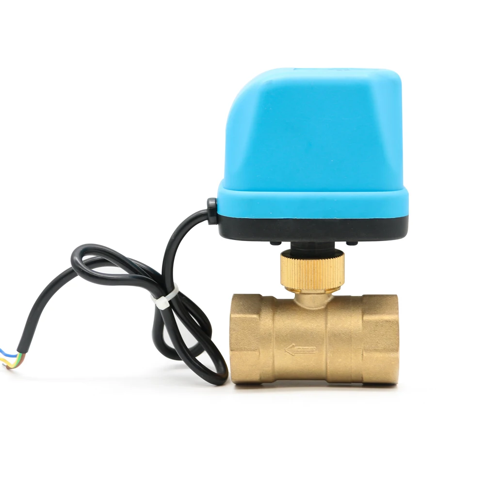 Wholesale 1/2 inch Ball Valve electric double wire brass Motorized Ball Valve 220v Motorized Brass Ball Valve for water oil use