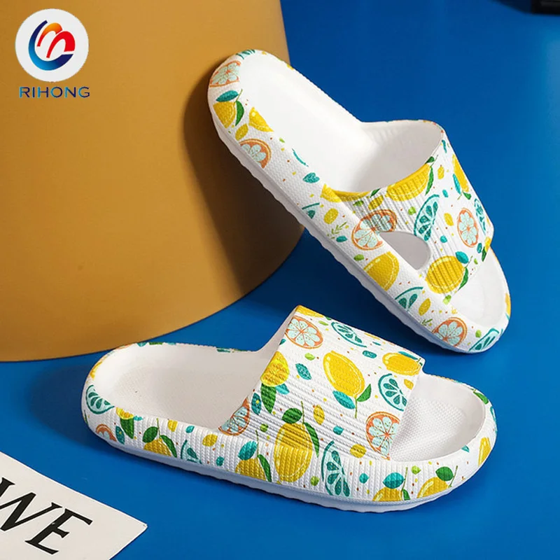 top quality luxury logo design home indoor cloud sandal slide plastic custom bath slippers eva