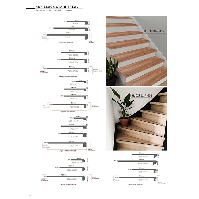 non slip safety step wood stair treads for home use