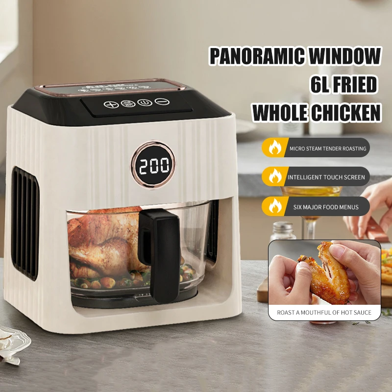 OEM Factory Price Basket 6l Smart Digital Electric Air Fryer For Kitchen Household