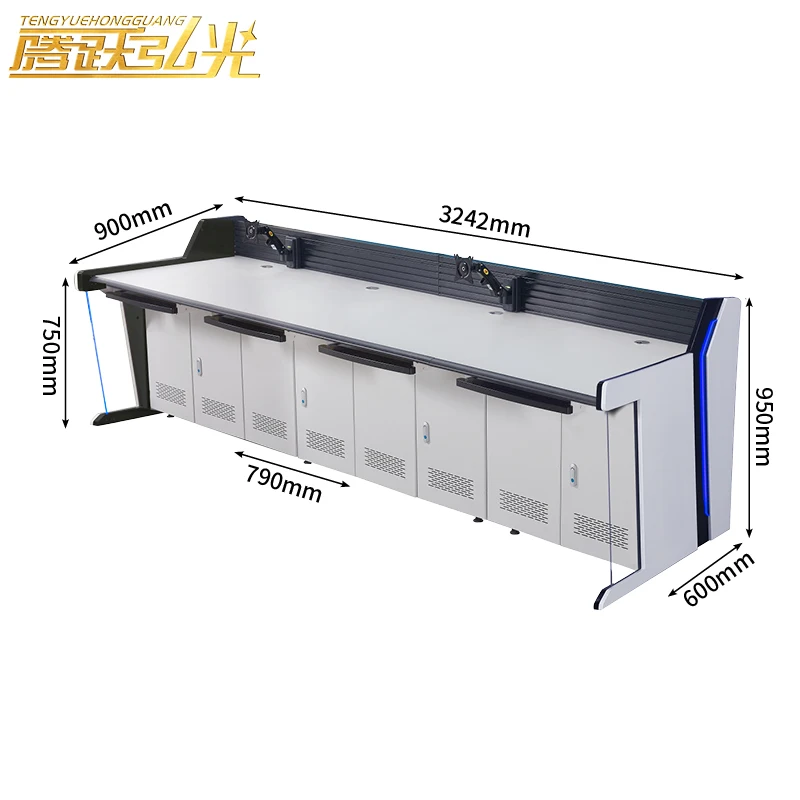 Five workstation DH-type command center control console monitoring desk Conference  office furniture monitoring computer desk