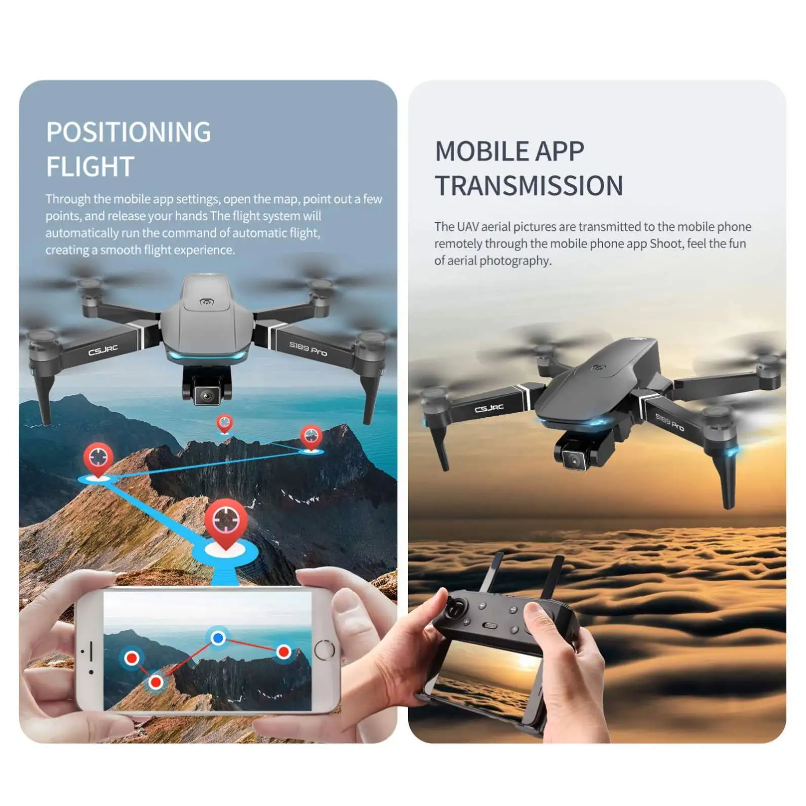 1km Long Control Range Gps Brushless Portable Drone With 4k Hd Camera Follow Me Drone Auto Return Long Flying Time Drone