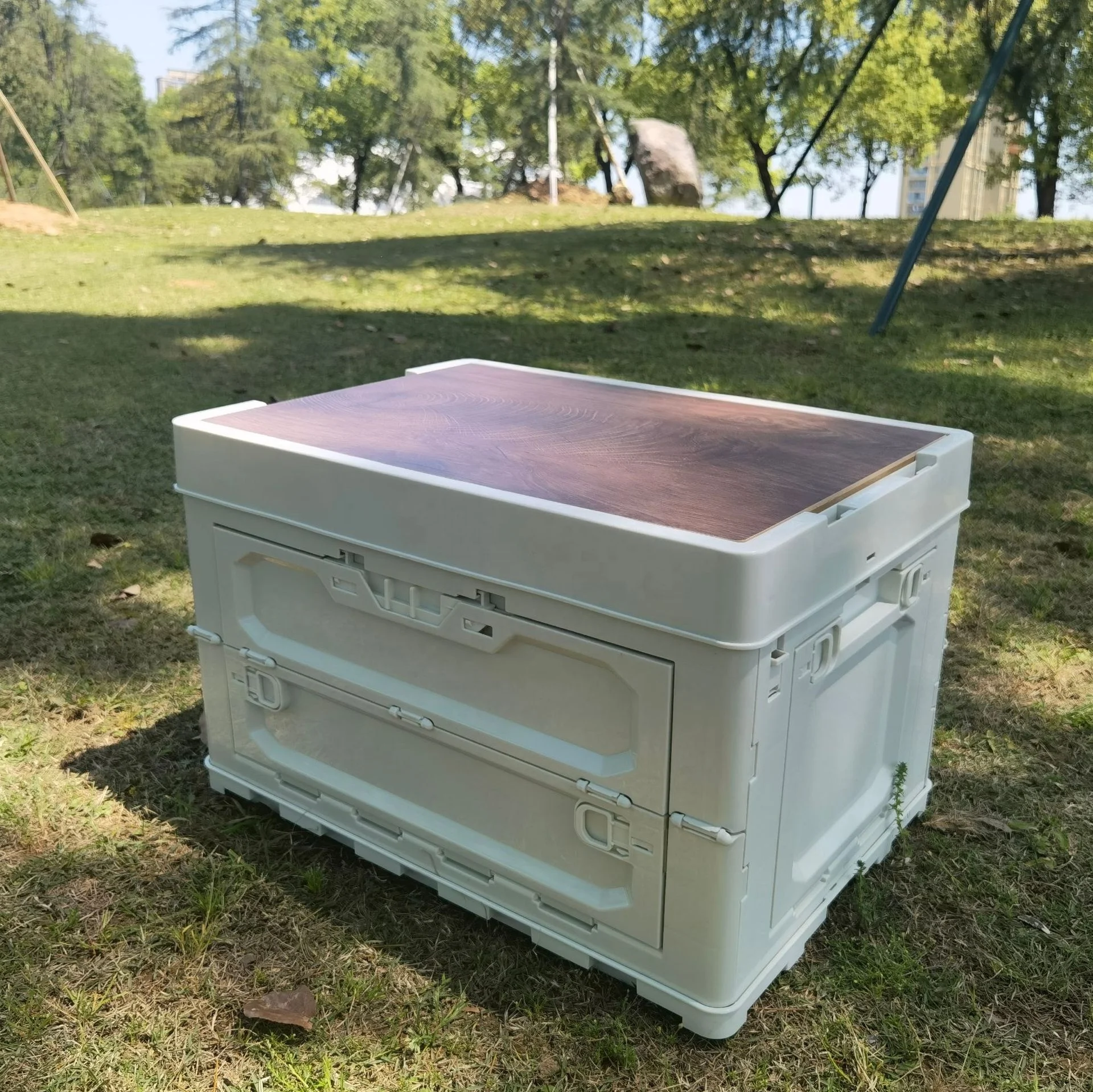 Outdoor Plastic Folding Storage Box 60L Portable Organizer Camping Collapsible Storage Boxes Bins