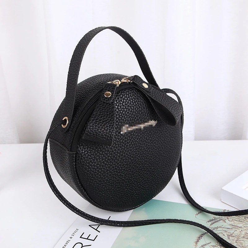 Children Round Bags Solid Color Shoulder Handbags Girl Small Round Crossbody Bags for Kids 2022 Purses Clutches