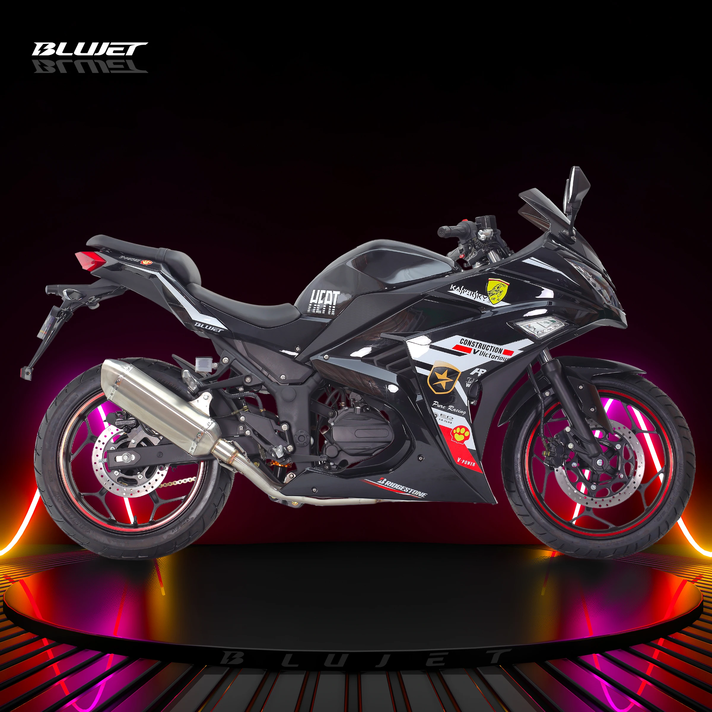 Ninjar type of sport motorcycle ninjar 250 similar model with 250cc balanced engine LED lights digital meter street motorcycle