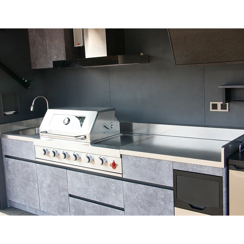 Best selling Outdoor Kitchen Garden Stainless Steel Outdoor Bbq Kitchen cabinets With Outdoor Grill