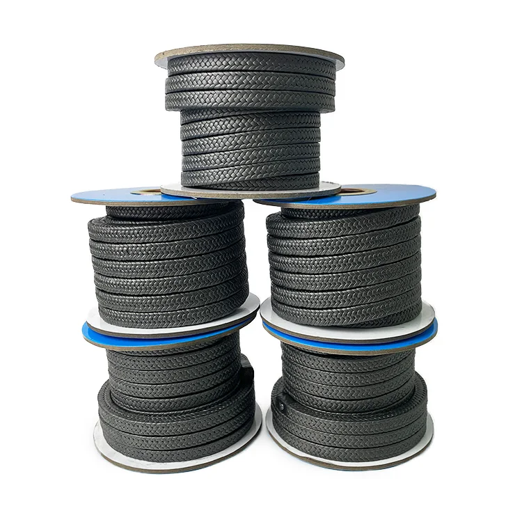 High Performance Black Braided Pure Yarn PTFE Graphite Gland Packing With Oil