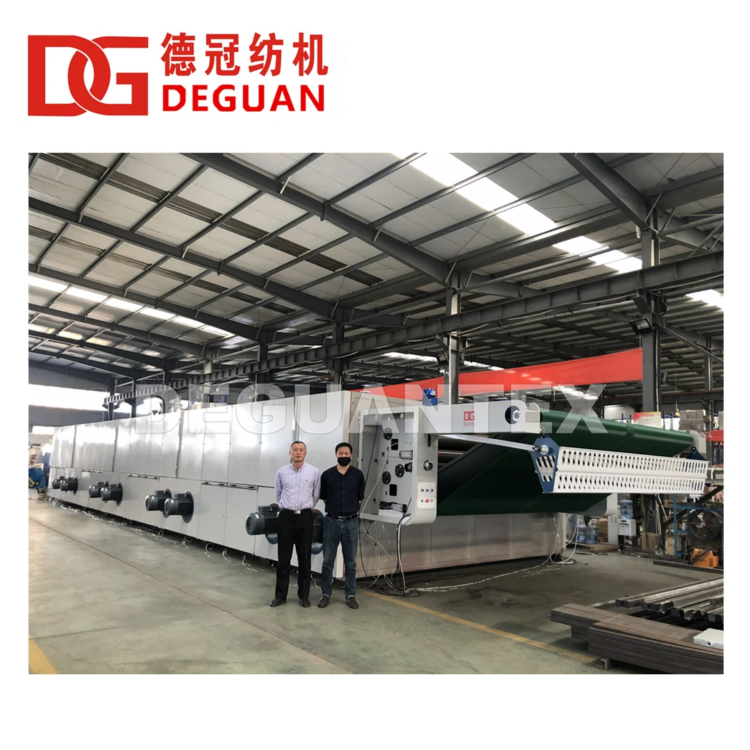 Tensionless Dryer for Knitted and Woven Fabric with 3 layers belt heated by Steam/Oil/Gas