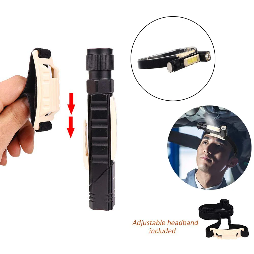 New small 5 Modes XPG+COB Work Light , USB Rechargeable LED flexible Magnetic Folding COB Work light for car repair