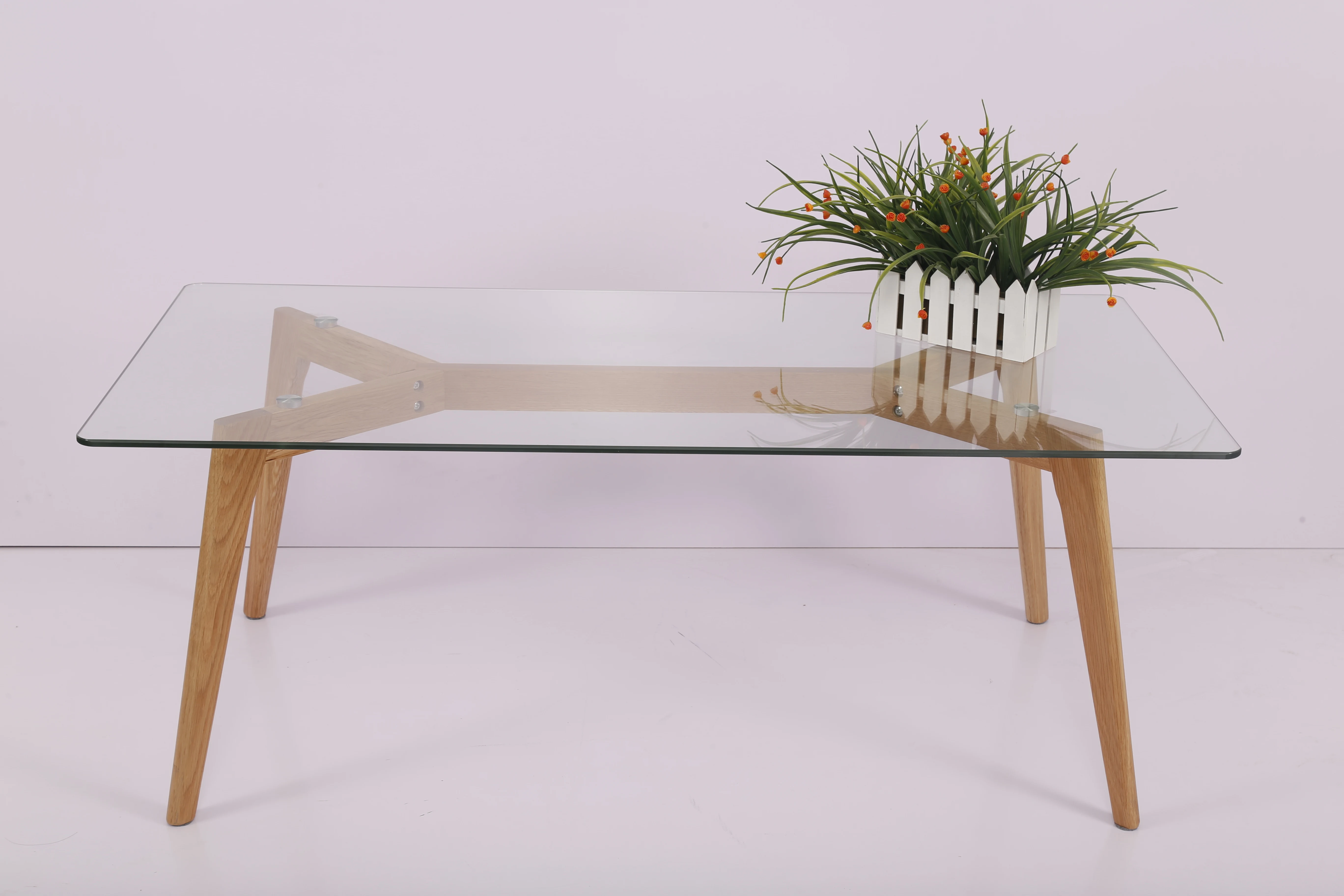 Hot Sale Modern Clear Tempered Glass Top Console Side Table Coffee Table for living room