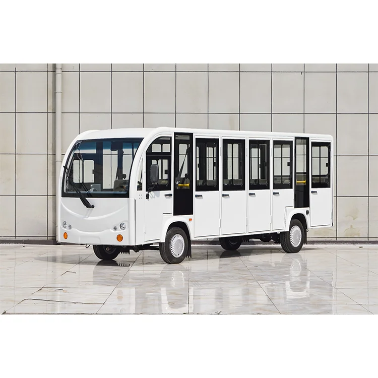Electric Battery Power Sightseeing Bus 17 Seaters Electric Shuttle Bus Passenger Car With Doors