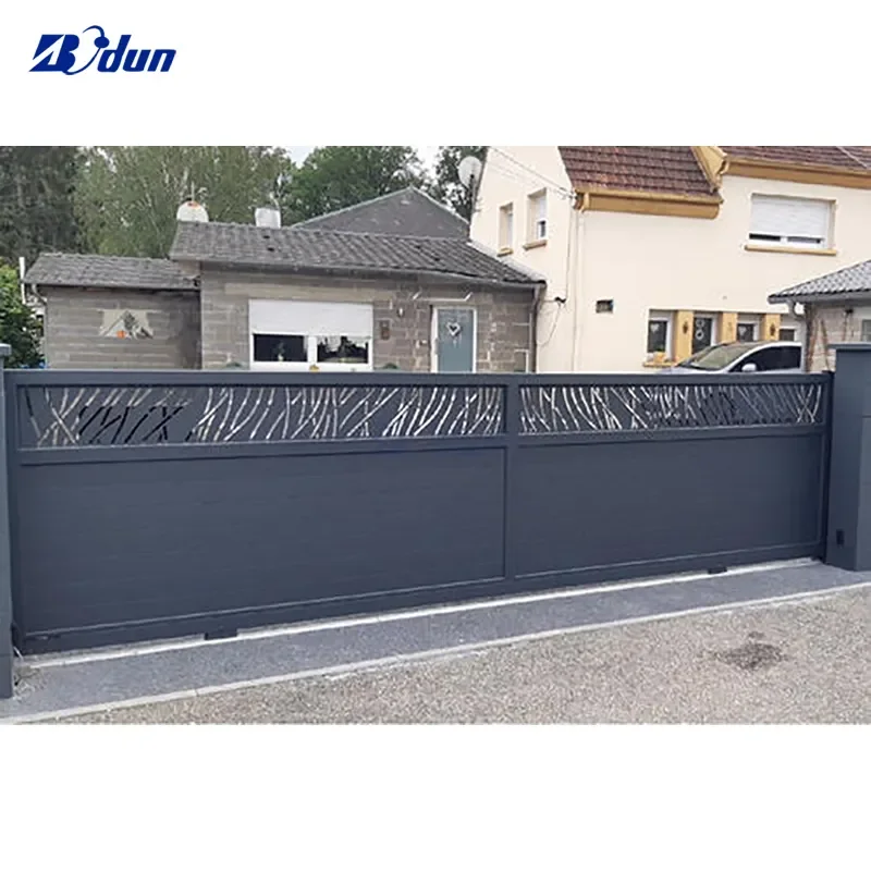 Bodun high quality free CAD design low moq driveway manual automatic open aluminum farm gate and fence