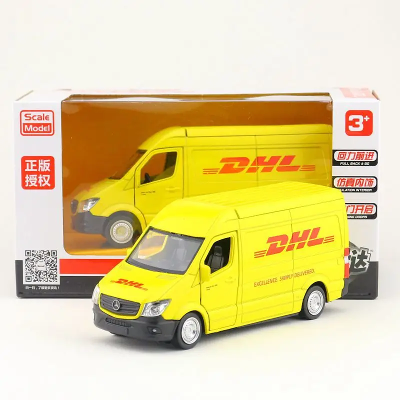 1/36 Scale DHL Van Toy Pull Back Mini Diecast Alloy Car Model for Gifts