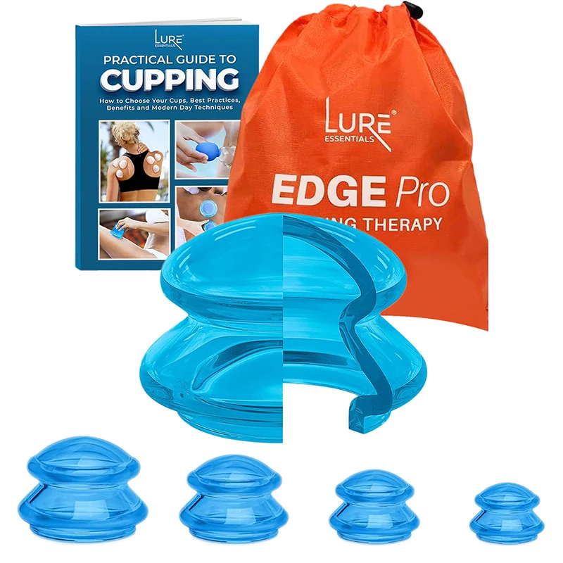 4 Sizes Professional Cupping Therapy Studio and Household Silicone Cupping Set Massage Cups Essentials Edge Cupping Therapy Set
