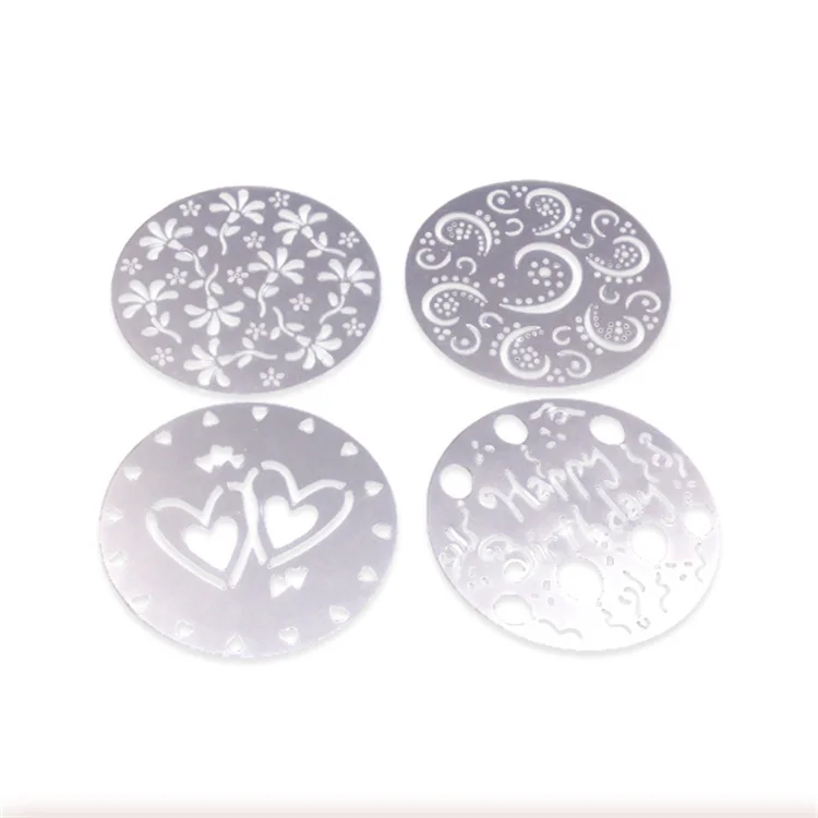 Coffee Accessory 4 Pcs PVC Latte Art Pattern Mold Coffee Stencil cake decorating