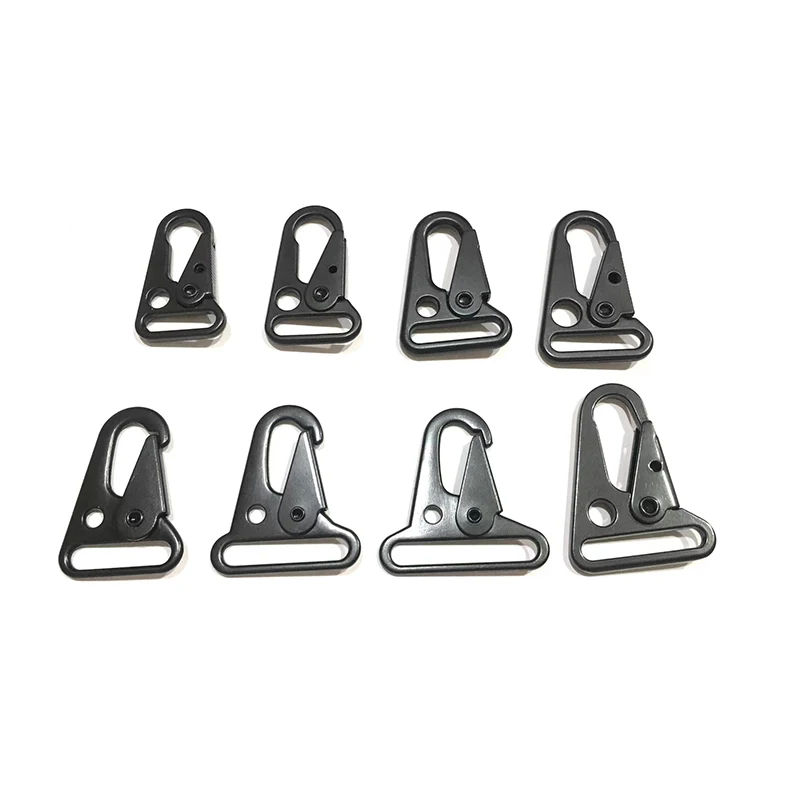 Black Climbing Buckle Eagle Mouth Hiking Camping Hanger Metal Carabiner Clasp Belt Backpack Webbing Strap Snap Hook Keychain