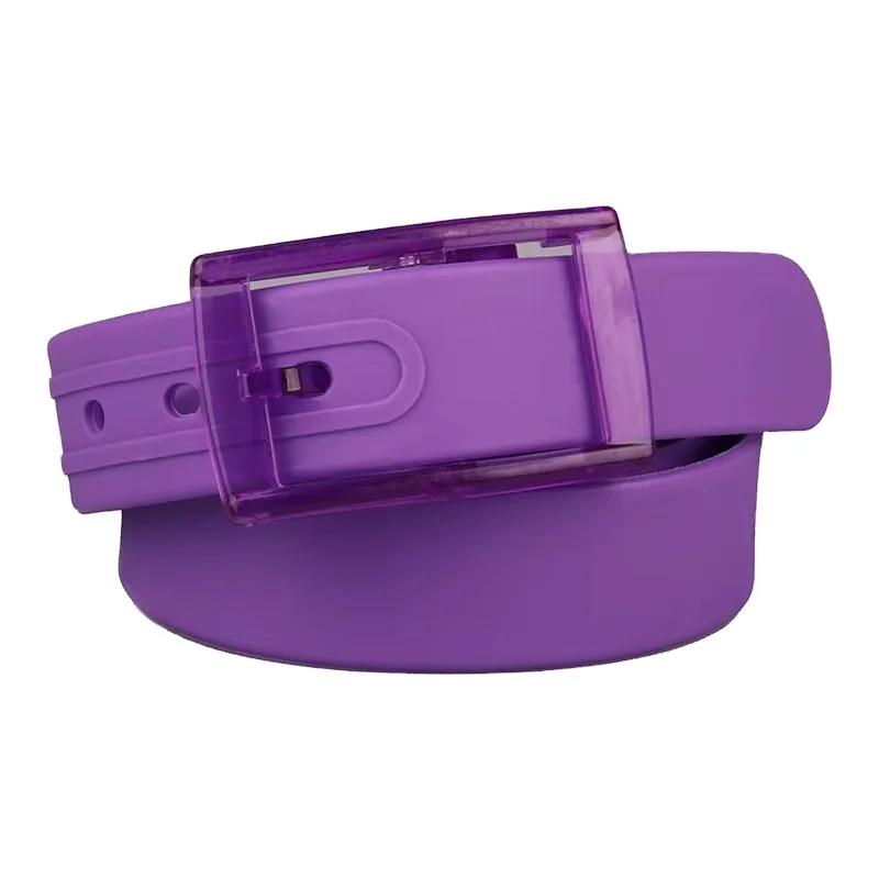 high quality luxury material man/women plastic candy color wholesale design silicone belt