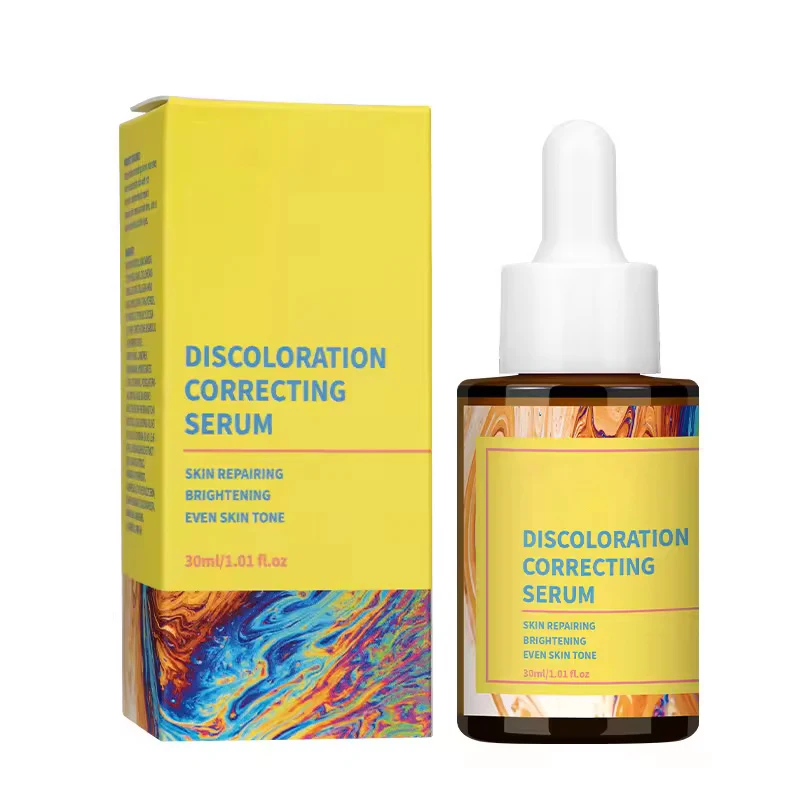 OEM ODM Anti Aging Lift Brightening Skin Care Hyaluronic Acid Vitamin C E Peptide Collagen Facial Discoloration Correcting Serum