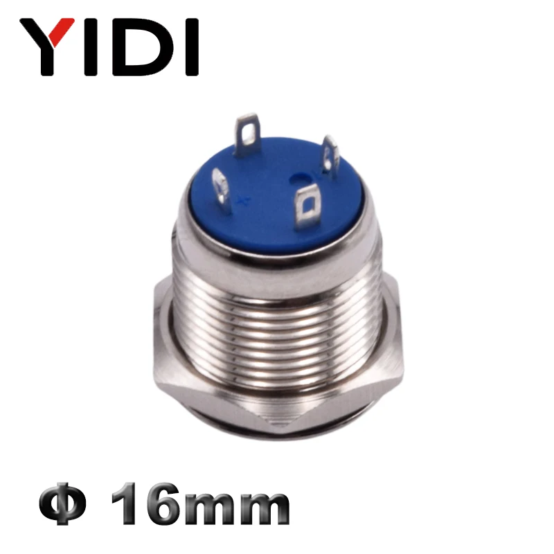 Waterproof Stainless Steel 12 V Momentary On Off Metal Push Button Switch 24V Panel Mount 16mm LED Light Red Blue Green Switch