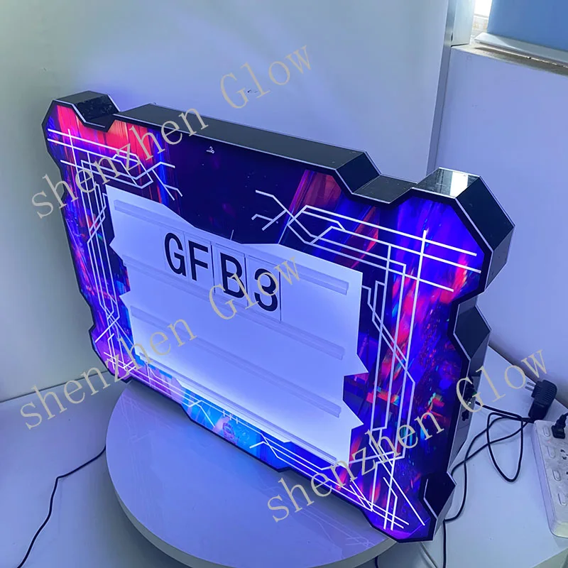 Good Quality Strong Package Rechargeable Led Messages Acrylic Board Custom Vip Bottle Presenter Holder With Letters And Numbers