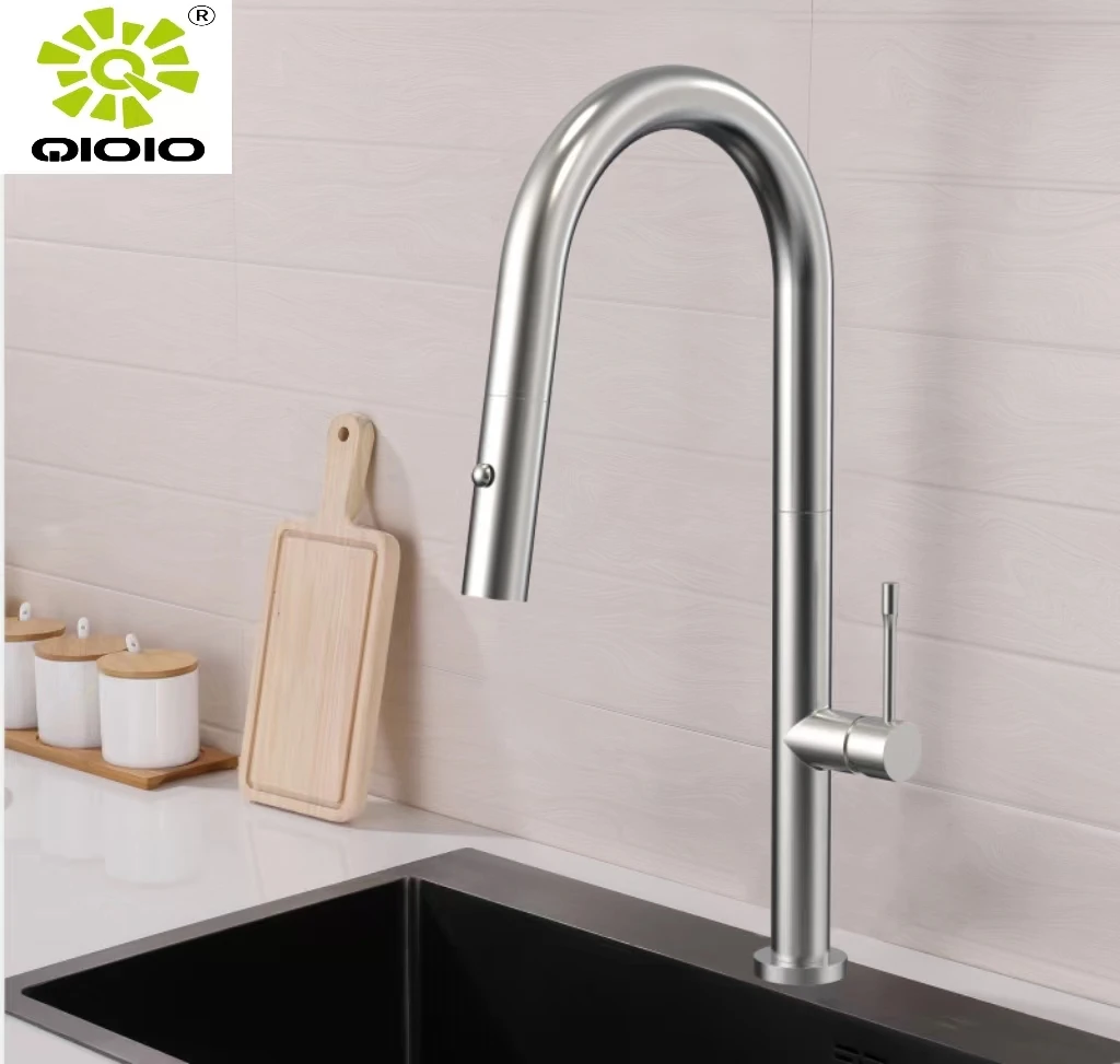 pull out kitchen faucet 304 ss watermark tap kitchen mixer inox goose neck  taps  gun metal sink  mixers