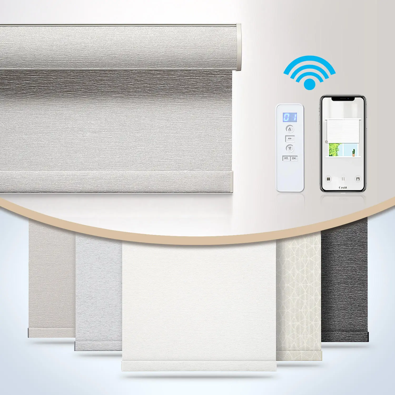 Motorized Rechargeable Remote Buy Roller Blinds Cordless Home Smart Wifi Automatic Electric Roller Blinds For Window