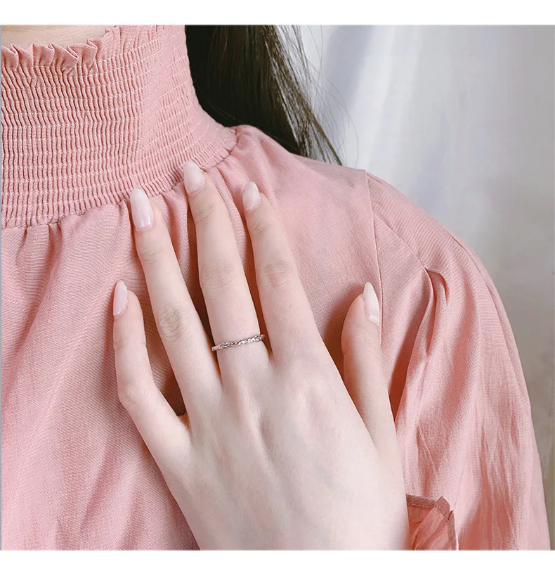 Fashion jewelry rings Simple and versatile niche design accessories 925 Silver jewelry