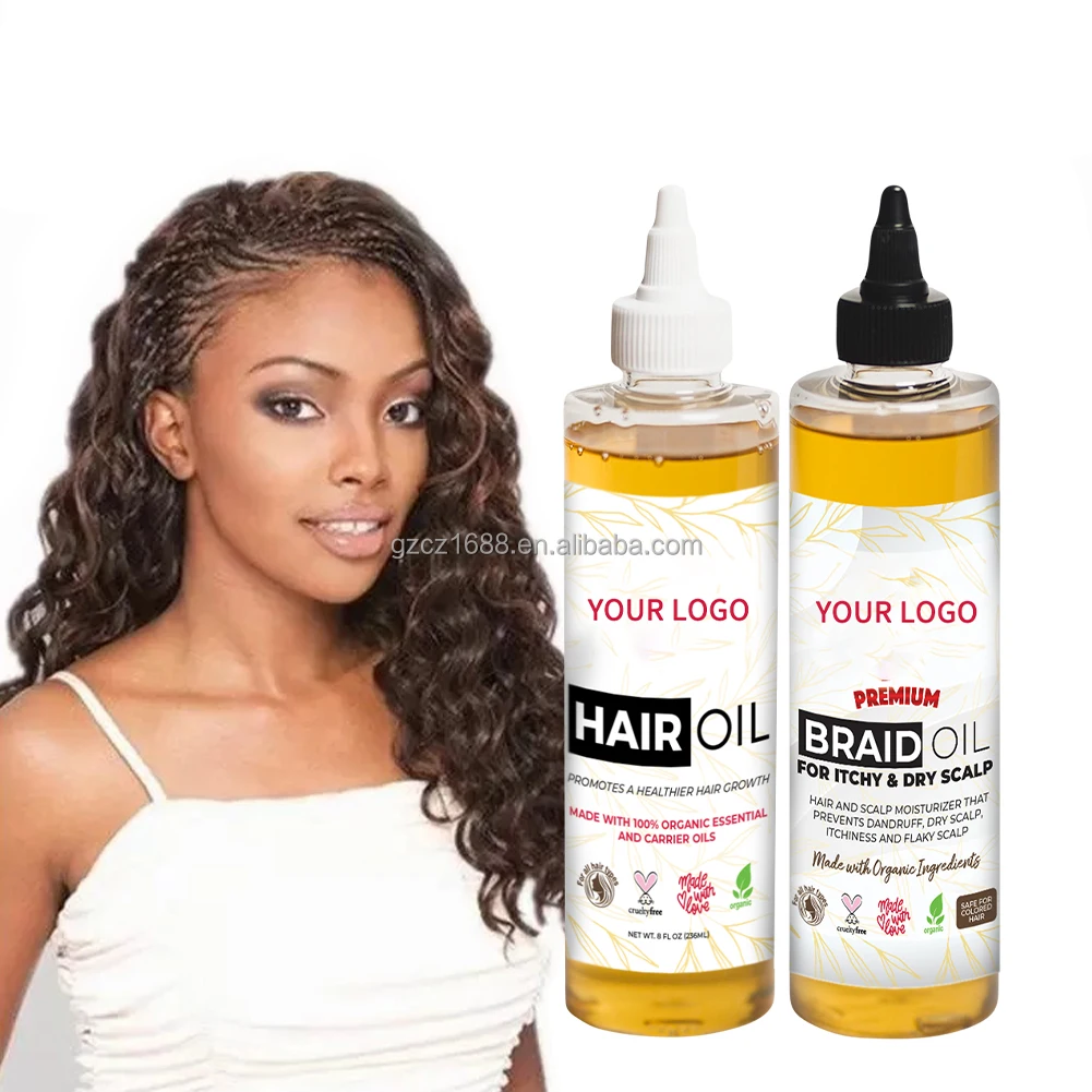 Private Label Black Women Hair Conditioning Edge Growth Afro Locs Braiding 2B to 4C Curly Wavy Hair Scalp Oil