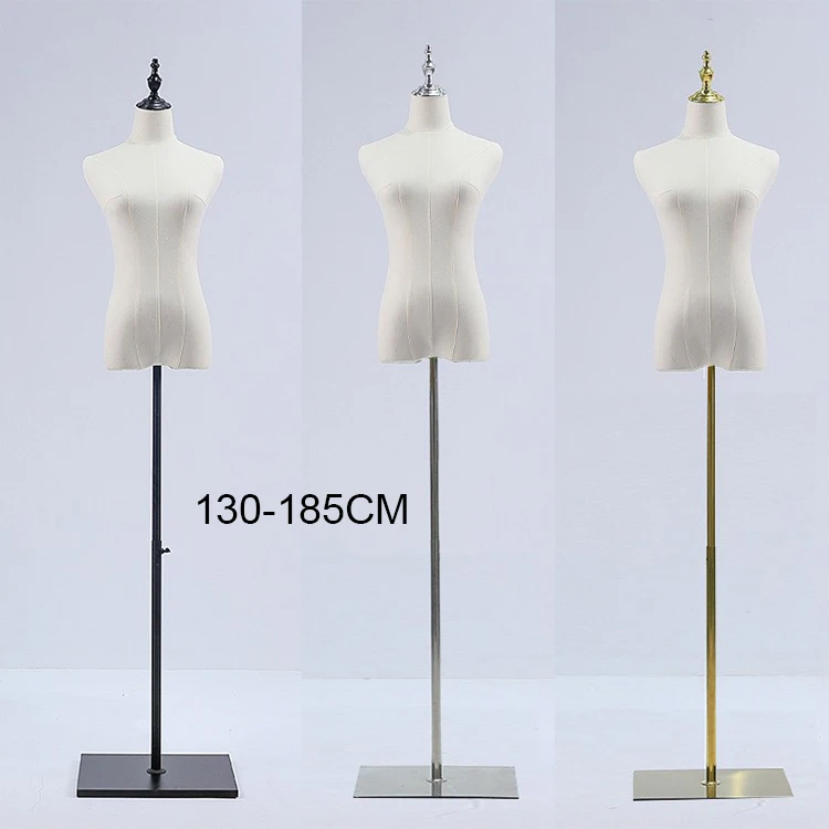Half Body Torso Velvet Mannequin Female Dummy Plastic Arms Models Dress Form Women Fashion Design Mannequins