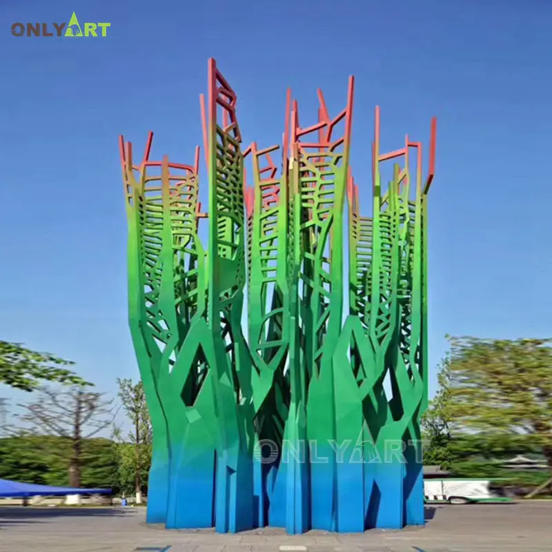 Outdoor Abstract Stainless Steel Large Metal Tree Sculpture