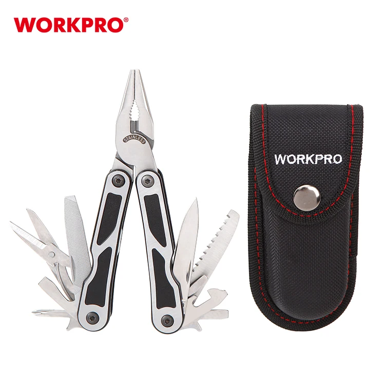 WORKPRO 15 in 1 Stainless Steel Wire Stripper Crimping Knife Cable Cutter Multi Purpose Tool Plier
