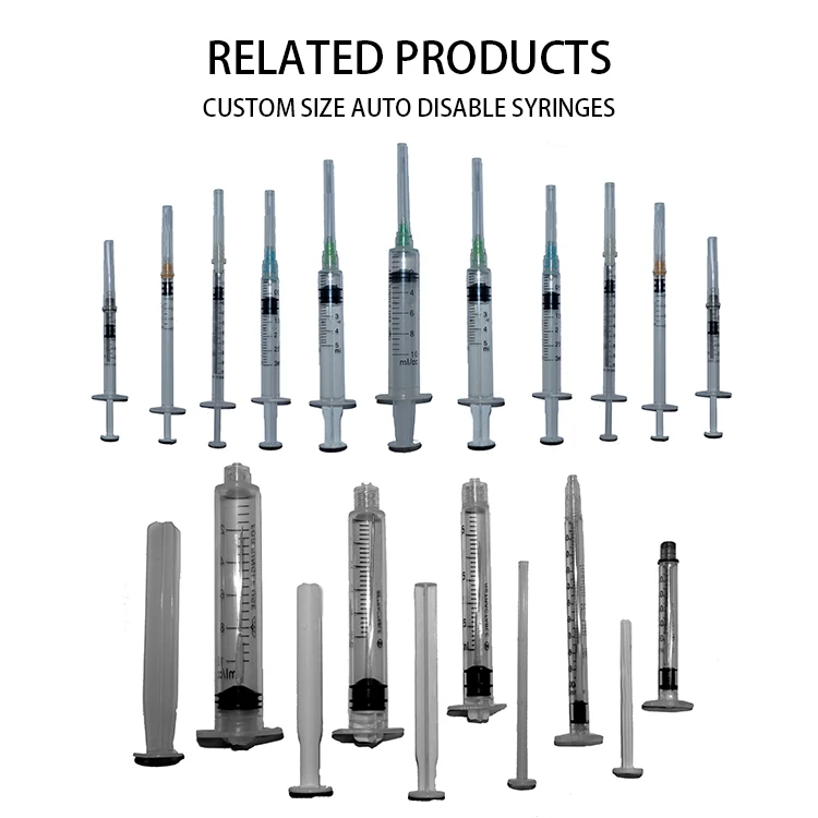 Custom size 2ml 3ml 10ml 5ml 3 cc 60cc syringe luer lock disposable