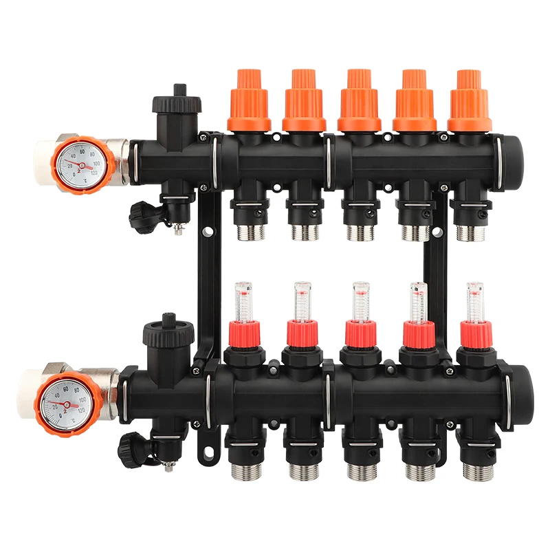 Floor Heating Components Radiation System Electric Thermostats Flowmeter Plastic Manifold