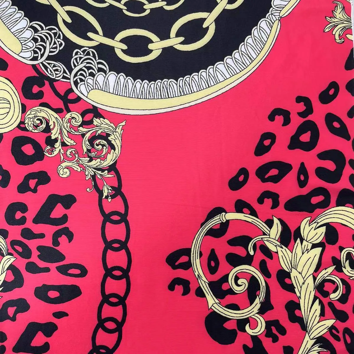 RL  customize Digital printing ethnic totem leopard print milk silk fabric Print Fabric for garment