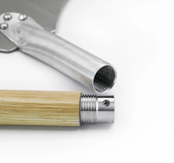 Square Shovel Aluminium Pizza Peel With Detachable Rubber Wood Long