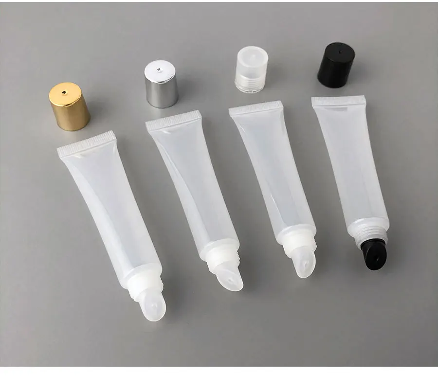 Custom 10ml 15ml 20ml Plastic Tube Packaging Squeeze Silicone Lip Gloss Lip Balm Soft Cream Gel Lip Scrub Tube