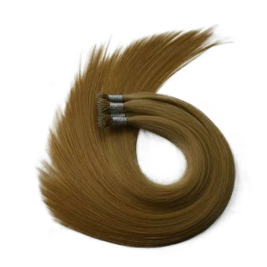 Wholesale Remy Cuticle Aligned Micro Link Human Hair Extensions I U Flat Nano Tip Kinky Raw Unprocessed Human Hair Extension