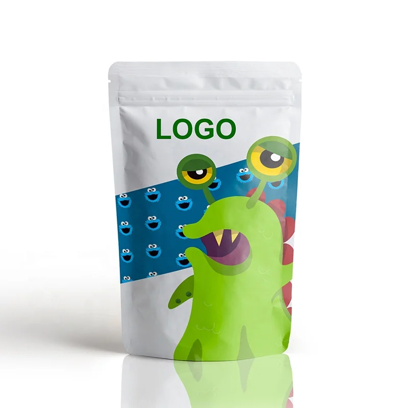 Custom printed resealable 3.5g 7g 28g stand up pouch smell proof children resistance alu foil zipper ziplock mylar bags