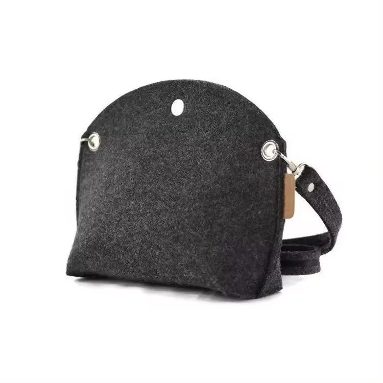 High-quality Durable Fashion Felt Women Shoulder Tote Handbag with Strap and Pocket Accepted Customized Color for Commuting
